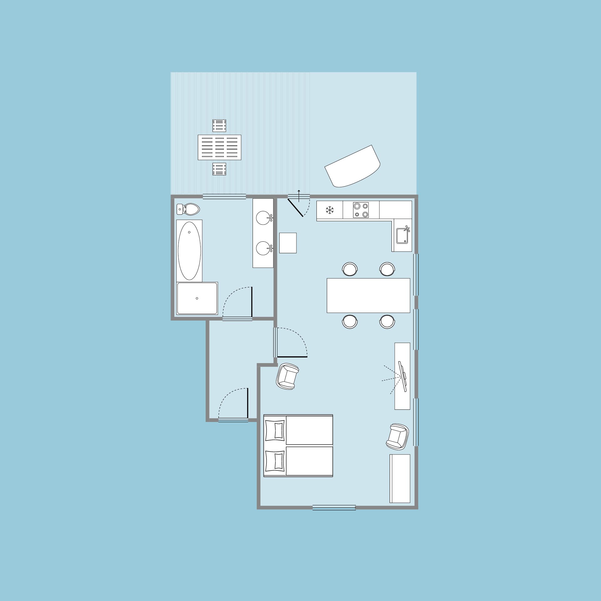 APARTMENT MIT DER BLAUEN TÜR – Ansicht 11